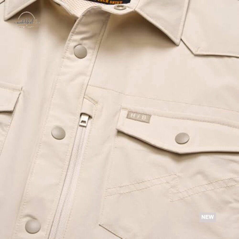 Lightweight Performance Button-Down Shirt with Sun Protection & Stretch - Picture 4 of 4
